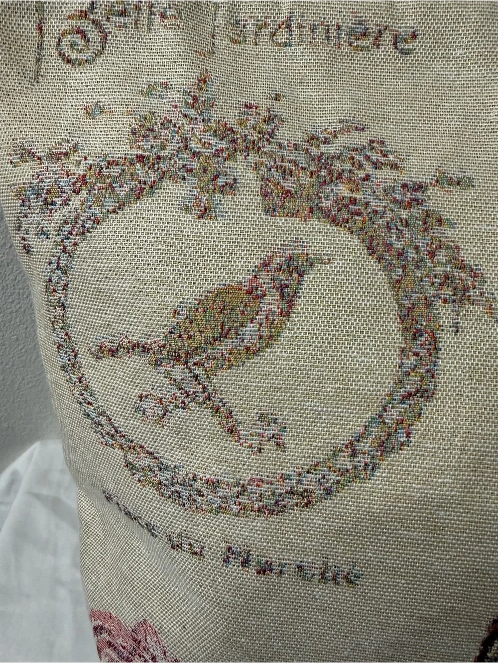 Floral Tapestry Tote Bag | Striped Handles | Zip Top | Boho Cottagecore | NWOT - Picture 5 of 6